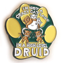 Load image into Gallery viewer, Cat Lady Druid Enamel Pin - Nat 21 Workshop