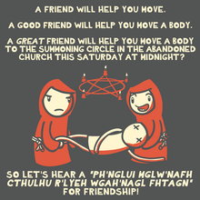 Load image into Gallery viewer, Friends Help Friends Necromancy T-Shirt - Nat 21 Workshop