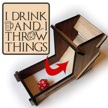 Load image into Gallery viewer, I Drink & I Throw Things Dice Tower - Nat 21 Workshop