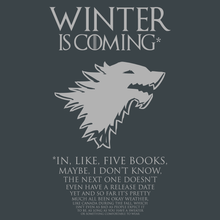 Load image into Gallery viewer, Winter Is Coming* Fine Print T-Shirt - Nat 21 Workshop