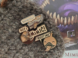 Definitely NOT a Mimic Enamel Pin Set