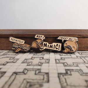 Definitely NOT a Mimic Enamel Pin Set