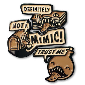 Definitely NOT a Mimic Enamel Pin Set