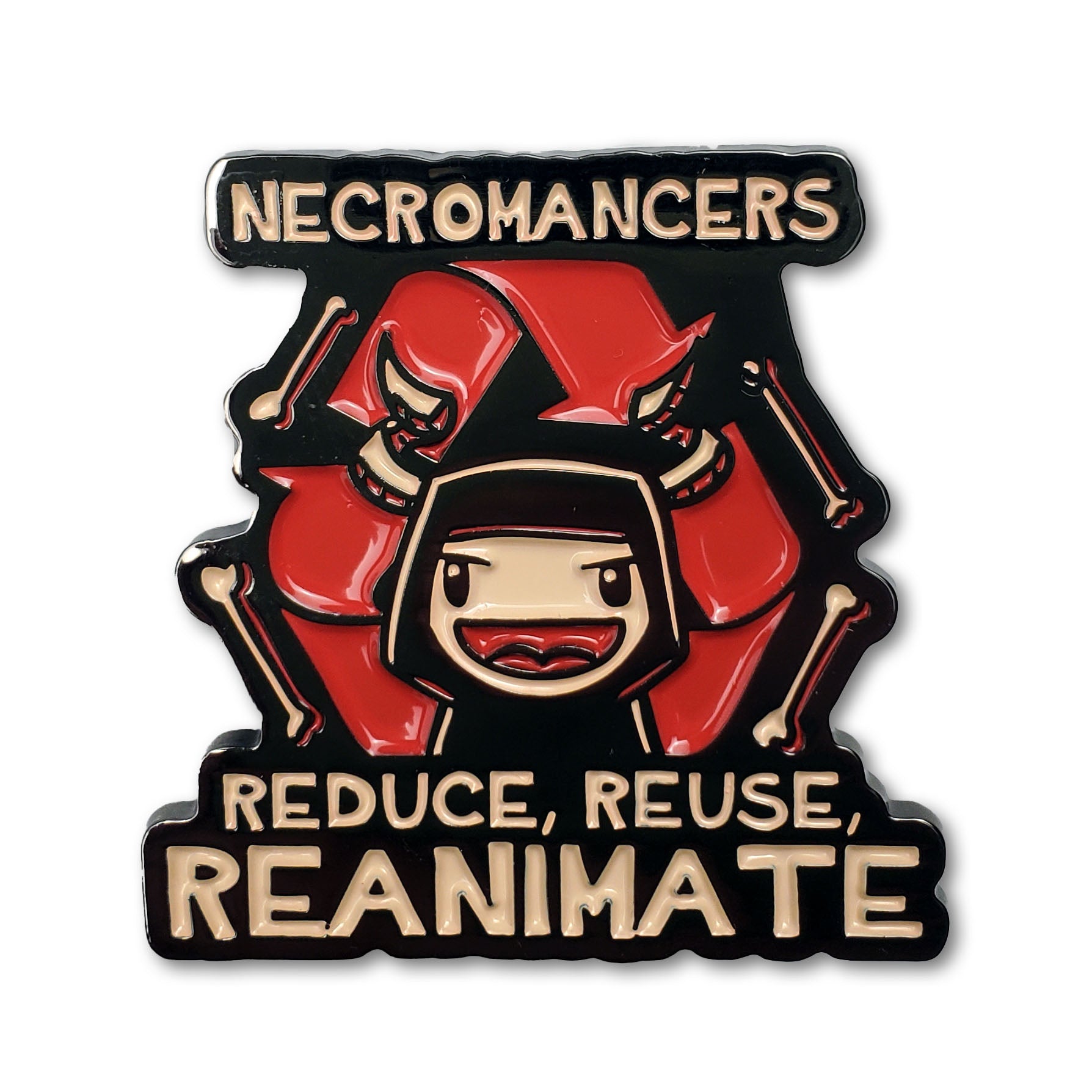 Reduce Reuse Reanimate Enamel Pin – Nat 21 Workshop