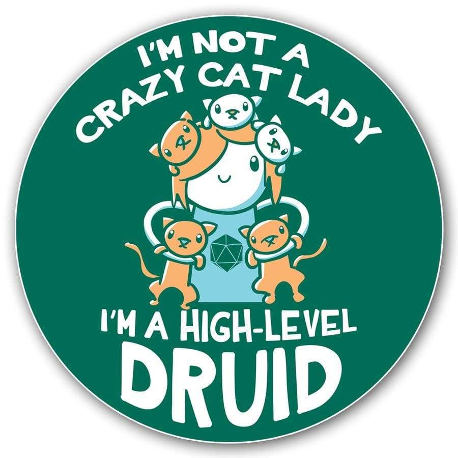 Cat Lady Druid Sticker - Nat 21 Workshop