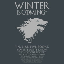 Load image into Gallery viewer, Winter Is Coming* Fine Print T-Shirt - Nat 21 Workshop
